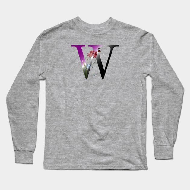 botanical monogram W Long Sleeve T-Shirt by Eric Okore